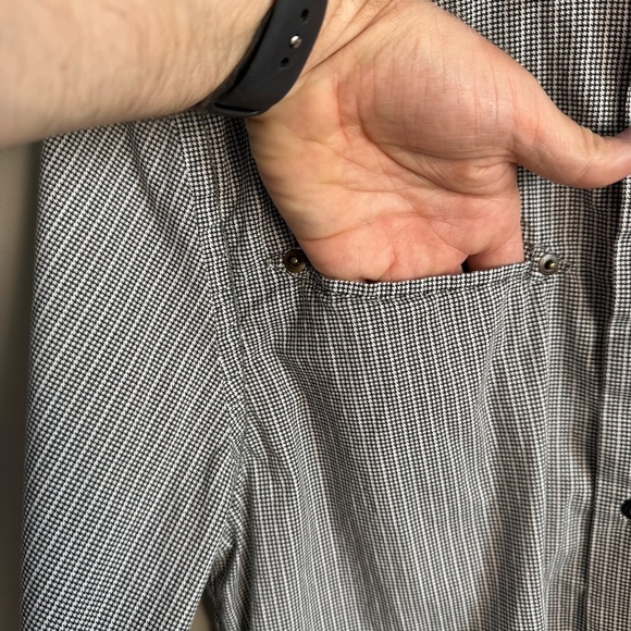 Vintage Buffalo David Bitton‎ Men's Houndstooth Button Up Shirt Gray/Black M - Picture 4 of 14